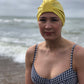 Salty Sea Knot - Swimming Cap Topper - Swim Turban - Yellow - Silk & Lawn