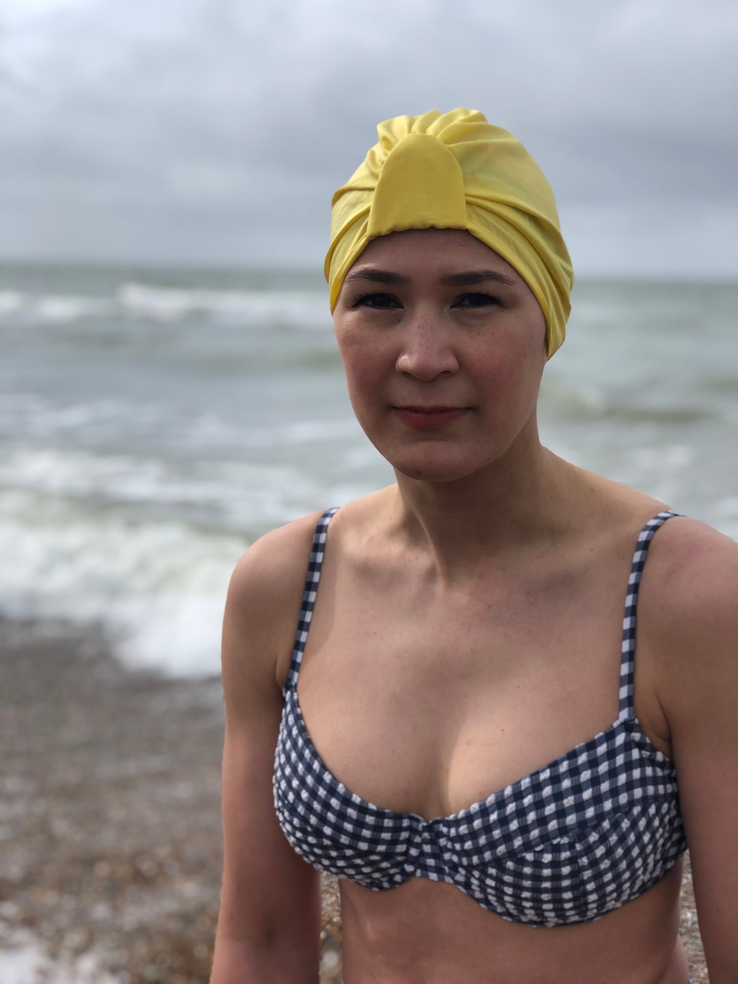 Salty Sea Knot - Swimming Cap Topper - Swim Turban - Yellow