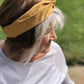 Ladies Twisted Turban Headband - Liberty of London Mustard Yellow - Silk & Lawn