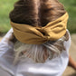 Ladies Twisted Turban Headband - Liberty of London Mustard Yellow - Silk & Lawn