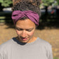Ladies Twisted Turban Headband - Liberty of London Aubergine Purple - Silk & Lawn