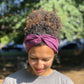 Ladies Twisted Turban Headband - Liberty of London Aubergine Purple - Silk & Lawn
