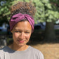 Ladies Twisted Turban Headband - Liberty of London Aubergine Purple - Silk & Lawn