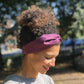 Ladies Twisted Turban Headband - Liberty of London Aubergine Purple - Silk & Lawn