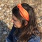 Ladies Knot Alice band - Liberty of London Tangerine Orange - Silk & Lawn