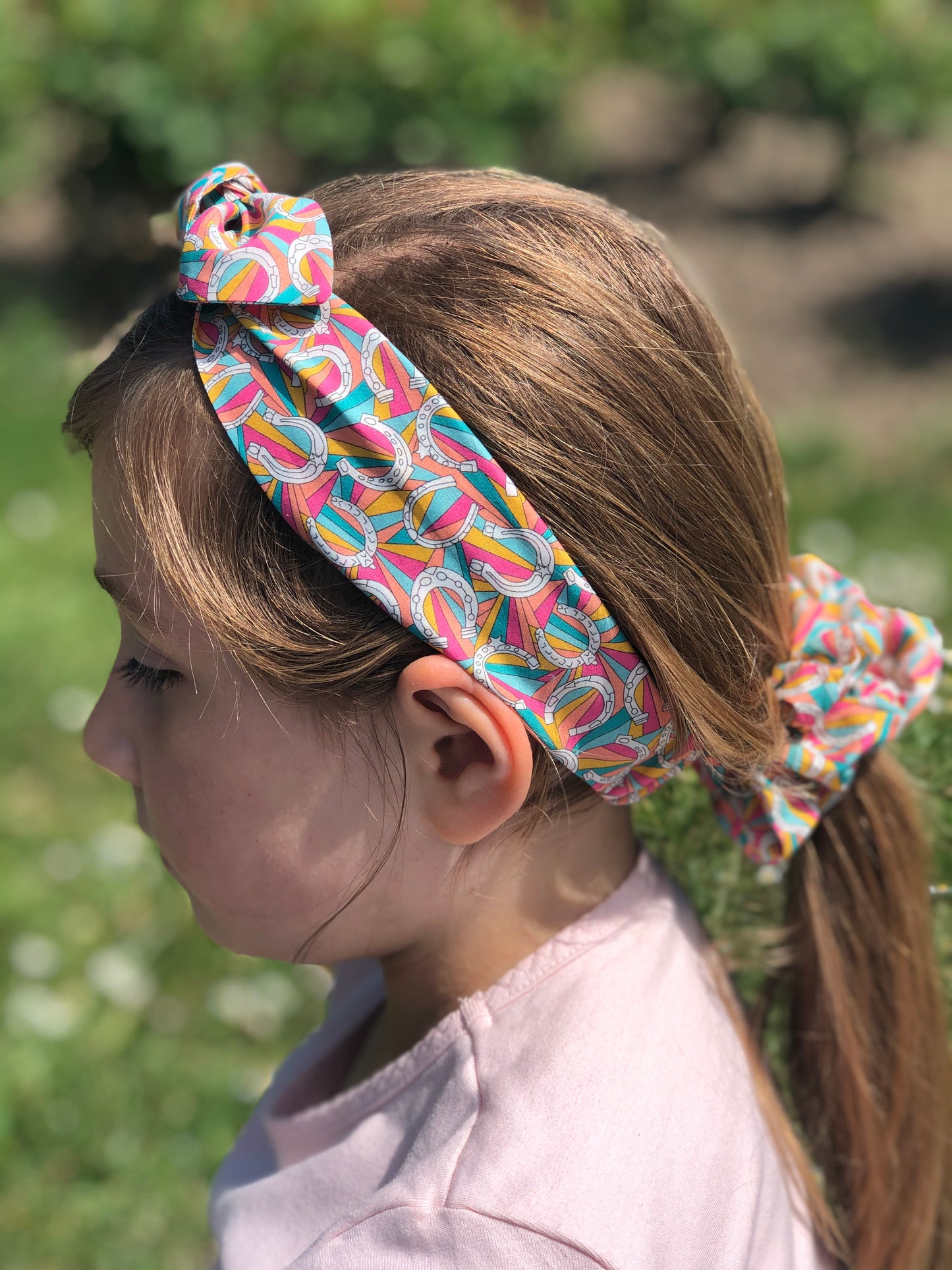 Kids Knot Tie hairband - Liberty of London Derby Day print