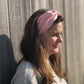 Ladies Twisted Turban Headband - Liberty of London Dusty Pink - Silk & Lawn