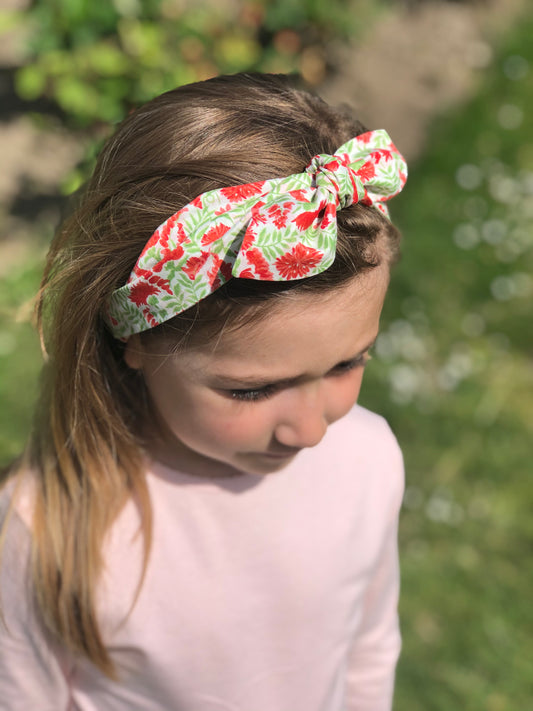 Kids Knot Tie hairband - Liberty of London Vintage Chrysanthemum print