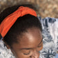Ladies Knot Alice band - Liberty of London Tangerine Orange - Silk & Lawn