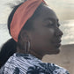 Ladies Twisted Turban Headband - Liberty of London Tangerine Orange - Silk & Lawn