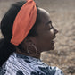 Ladies Twisted Turban Headband - Liberty of London Tangerine Orange - Silk & Lawn