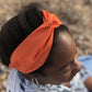 Ladies Twisted Turban Headband - Liberty of London Tangerine Orange - Silk & Lawn