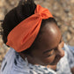 Ladies Twisted Turban Headband - Liberty of London Tangerine Orange - Silk & Lawn