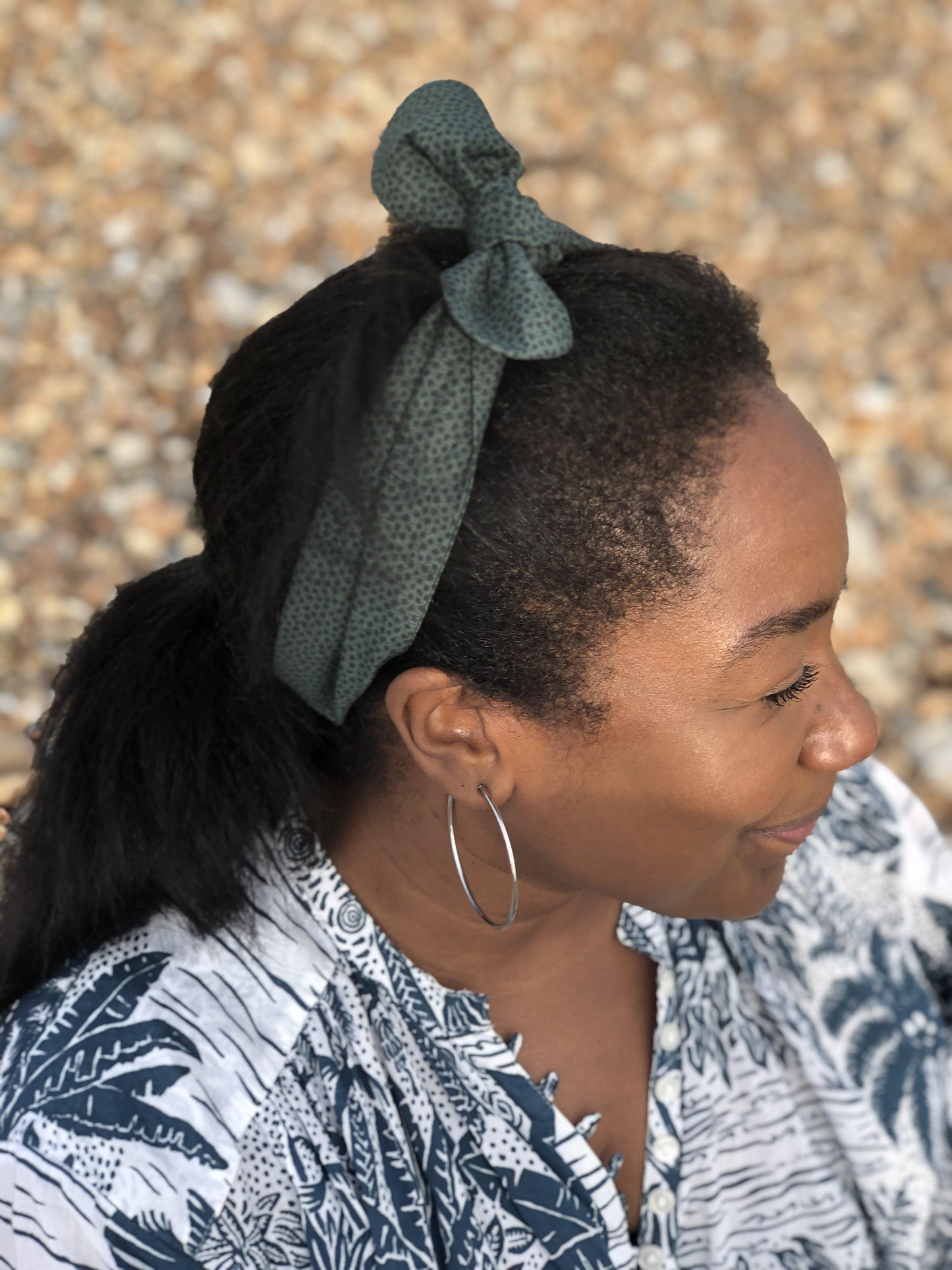 Ladies Knot hairband - Liberty of London Green and Black print