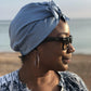 Ladies Turban Hat - Liberty of London Airforce Blue - Silk & Lawn