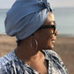 Ladies Turban Hat - Liberty of London Airforce Blue - Silk & Lawn