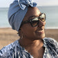 Ladies Turban Hat - Liberty of London Airforce Blue - Silk & Lawn
