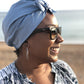 Ladies Turban Hat - Liberty of London Airforce Blue - Silk & Lawn