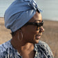 Ladies Turban Hat - Liberty of London Airforce Blue - Silk & Lawn
