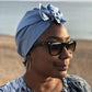 Ladies Turban Hat - Liberty of London Airforce Blue - Silk & Lawn