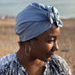 Ladies Turban Hat - Liberty of London Airforce Blue - Silk & Lawn