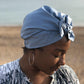 Ladies Turban Hat - Liberty of London Airforce Blue - Silk & Lawn