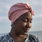 Ladies Turban Hat - Liberty of London Dusty Pink - Silk & Lawn