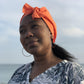 Ladies Turban Hat - Liberty of London Tangerine Orange - Silk & Lawn