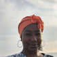 Ladies Turban Hat - Liberty of London Tangerine Orange - Silk & Lawn
