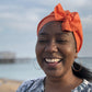 Ladies Turban Hat - Liberty of London Tangerine Orange - Silk & Lawn
