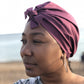 Ladies Turban Hat - Liberty of London Aubergine Purple - Silk & Lawn