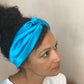 Silk Twisted Turban hairband and neck scarf in Turquoise Mulberry Silk - 100% pure silk satin - Silk & Lawn