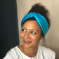 Silk Twisted Turban hairband and neck scarf in Turquoise Mulberry Silk - 100% pure silk satin - Silk & Lawn