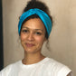 Silk Twisted Turban hairband and neck scarf in Turquoise Mulberry Silk - 100% pure silk satin - Silk & Lawn