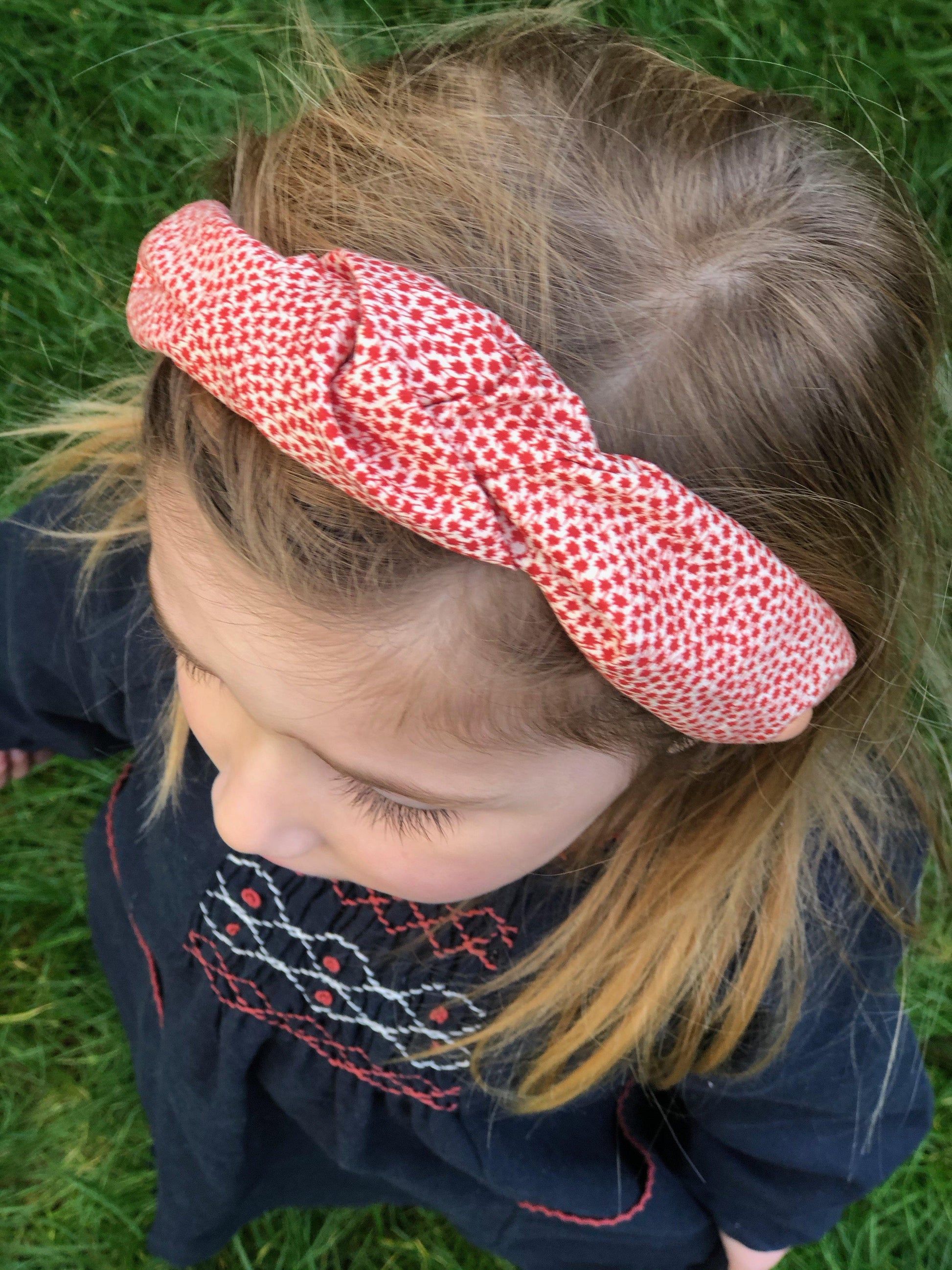 Kids Tot Knot Alice band - Liberty of London Red Marco Liberty print - Tot Knots of Brighton