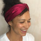 Silk Twisted Turban hairband and neck scarf in Burgundy Mulberry Silk - 100% pure silk satin - Silk & Lawn