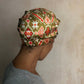 Pure silk Turban & Head wrap - Liberty of London Gold Tapestry Hearts - Silk & Lawn