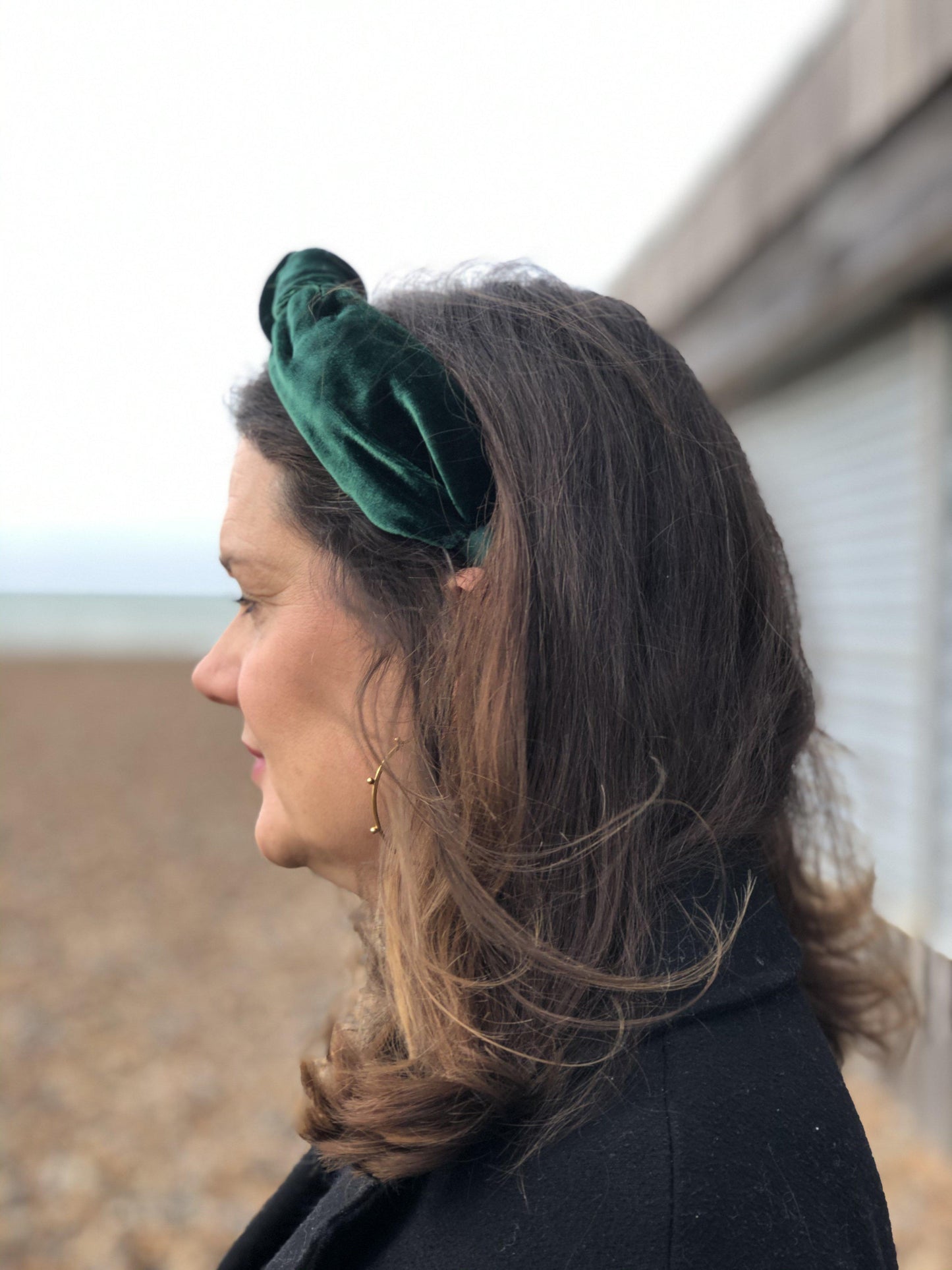 Classic Knot headband - Green Silk Velvet