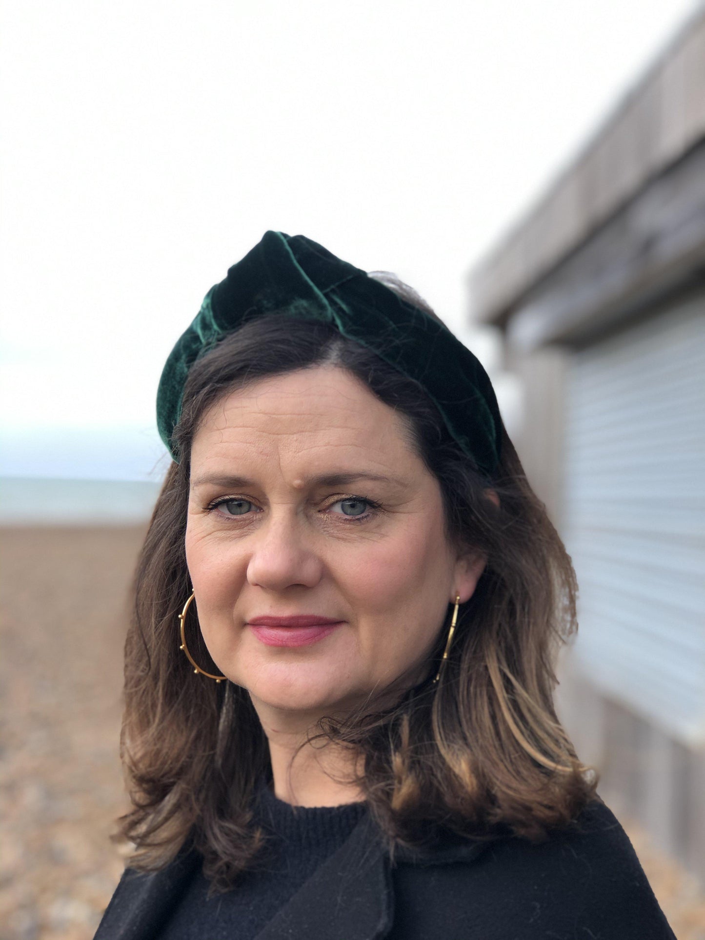 Classic Knot headband - Green Silk Velvet