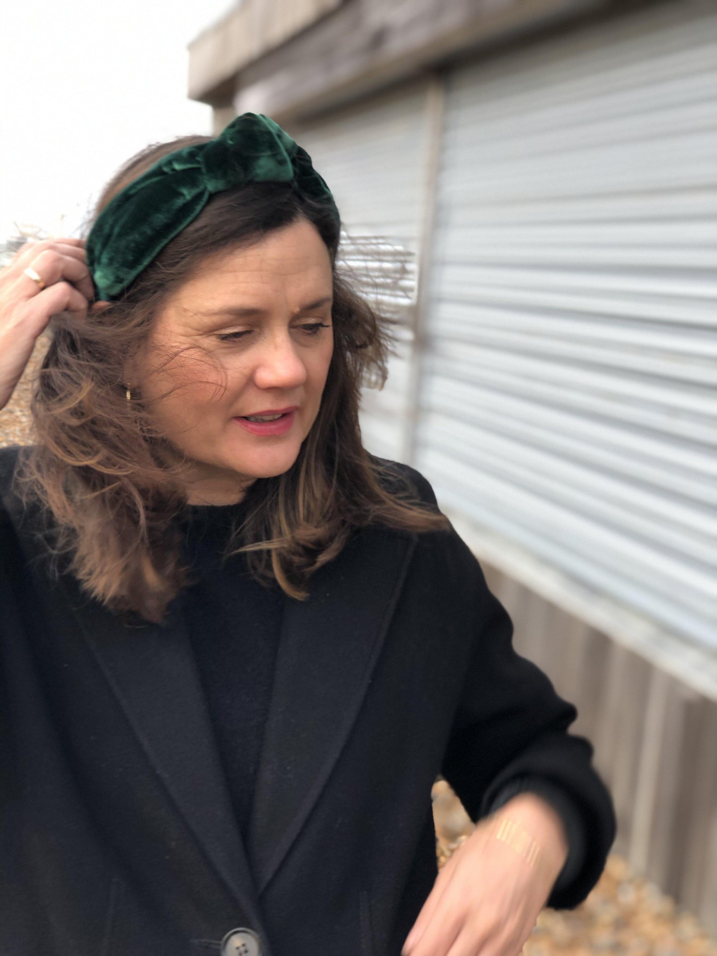 Classic Knot headband - Green Silk Velvet