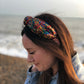 Silk Knot Alice band - Liberty of London Artist Jewel graphic printed silk - Silk & Lawn