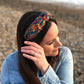 Silk Knot Alice band - Liberty of London Artist Jewel graphic printed silk - Silk & Lawn