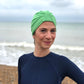 Salty Sea Knot - Swimming Cap Topper - Swim Turban - Green - Silk & Lawn