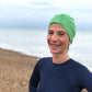 Salty Sea Knot - Swimming Cap Topper - Swim Turban - Green - Silk & Lawn