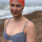 Salty Sea Knot - Swimming Cap Topper - Swim Turban - Tangerine Orange - Silk & Lawn