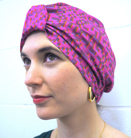 100% silk lined Turban & Head wrap in pink Liberty of London - Tot Knots of Brighton