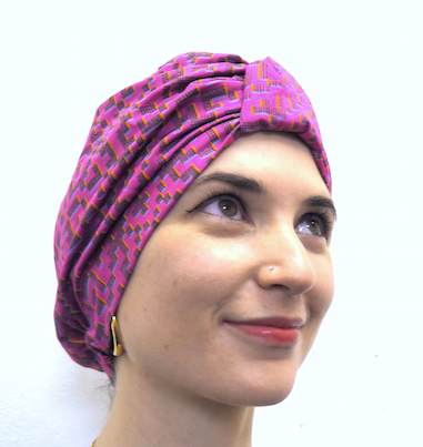 100% silk lined Turban & Head wrap in pink Liberty of London - Tot Knots of Brighton