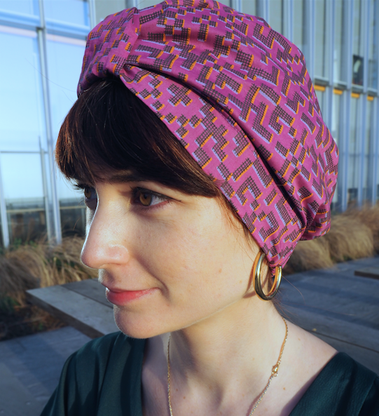 100% silk lined Turban & Head wrap in pink Liberty of London - Tot Knots of Brighton