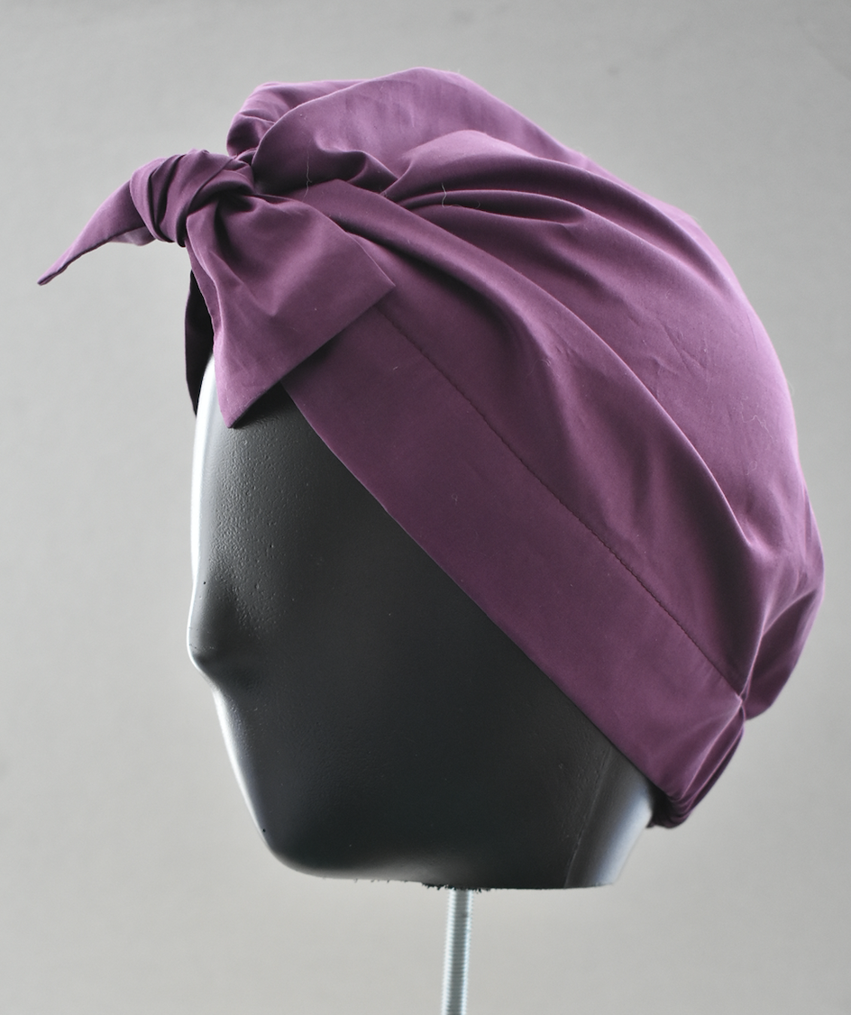 Ladies Turban Hat - Liberty of London Aubergine Purple