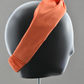 Ladies Twisted Turban Headband - Liberty of London Tangerine Orange - Silk & Lawn